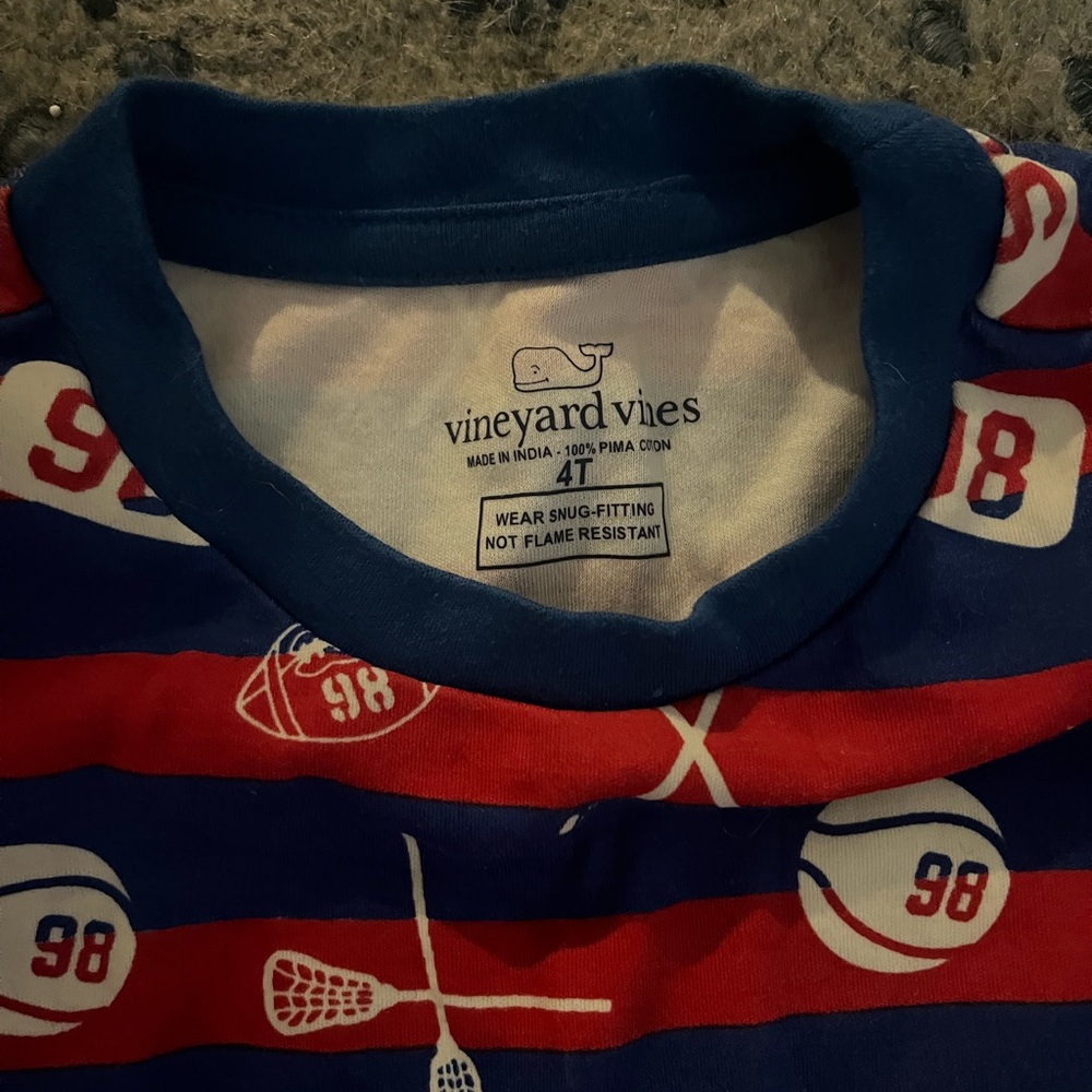 Vineyard Vines Kids Sports Pajama Set - Red and Blue - Picture 2 of 3